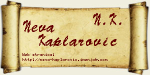 Neva Kaplarović vizit kartica